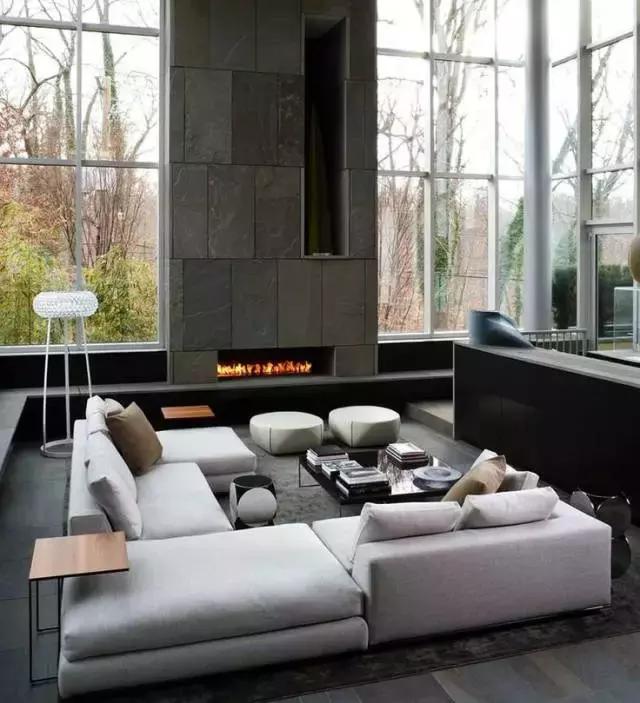 最新款客厅挑空设计图效果图,国外挑空客厅设计极简