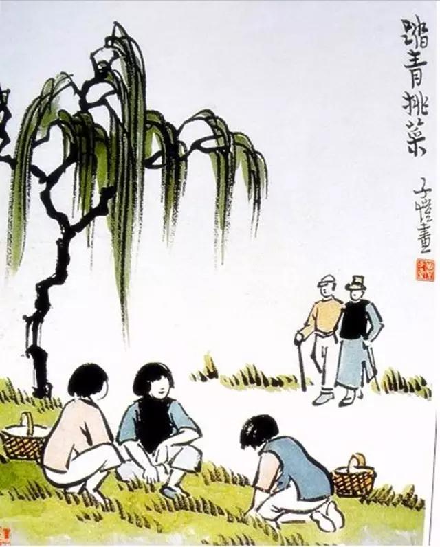 丰子恺古诗新画释文,丰子恺的画醉了整个春天