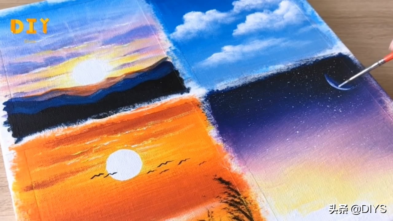 手工绘画制作大全简单又漂亮,简单好看的天空画