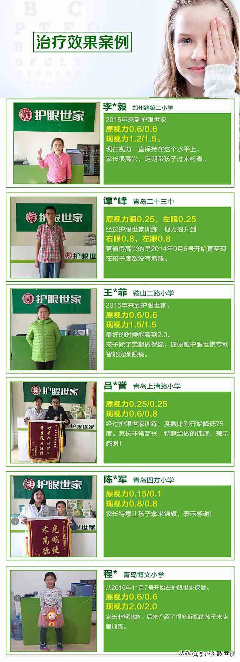 青岛李沧护眼世家——十余年专业矫正青少年近视、弱视