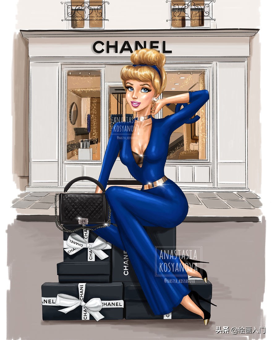 迪士尼复古插画,当迪士尼公主遇上复古画报风