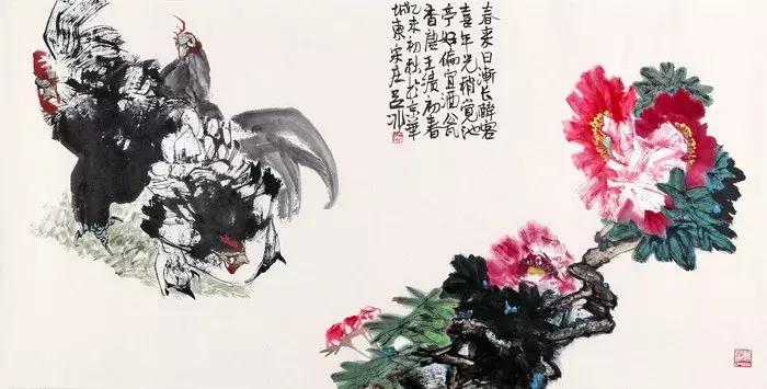 吕冰大写意花鸟画,吕冰大写意花鸟画寿桃