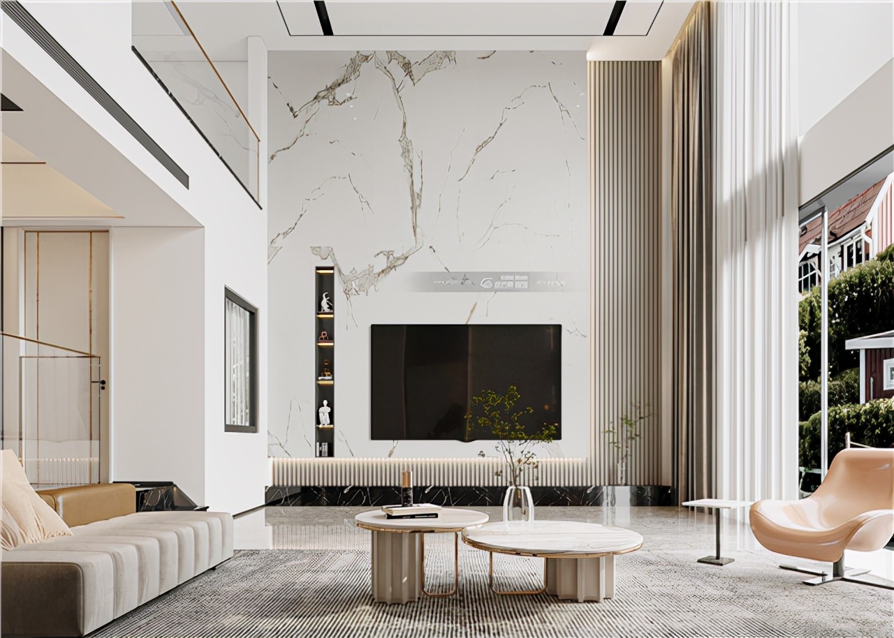 500平米高端轻奢装修,现代轻奢大宅风格效果图