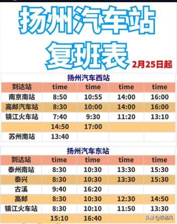 扬州客运班线什么时候全部恢复,扬州汽车站最新通知