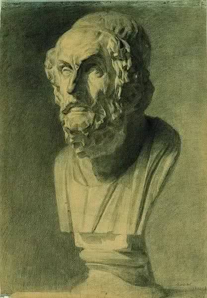 素描石膏像写生作品,素描石膏像面部刻画