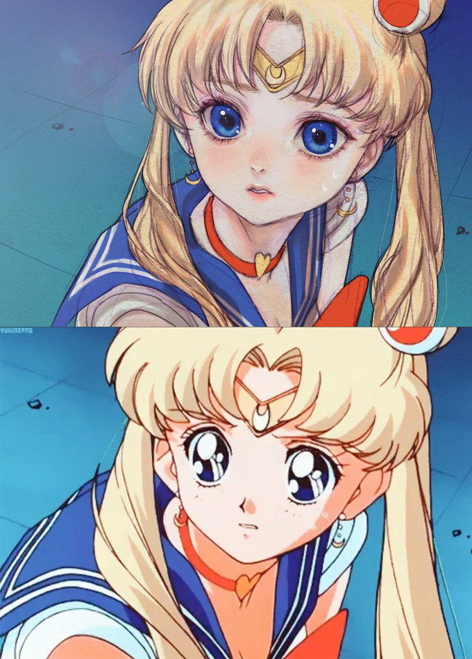 细腻韩风下的美少女战士，开了10级美颜，差点认不出，画师太厉害