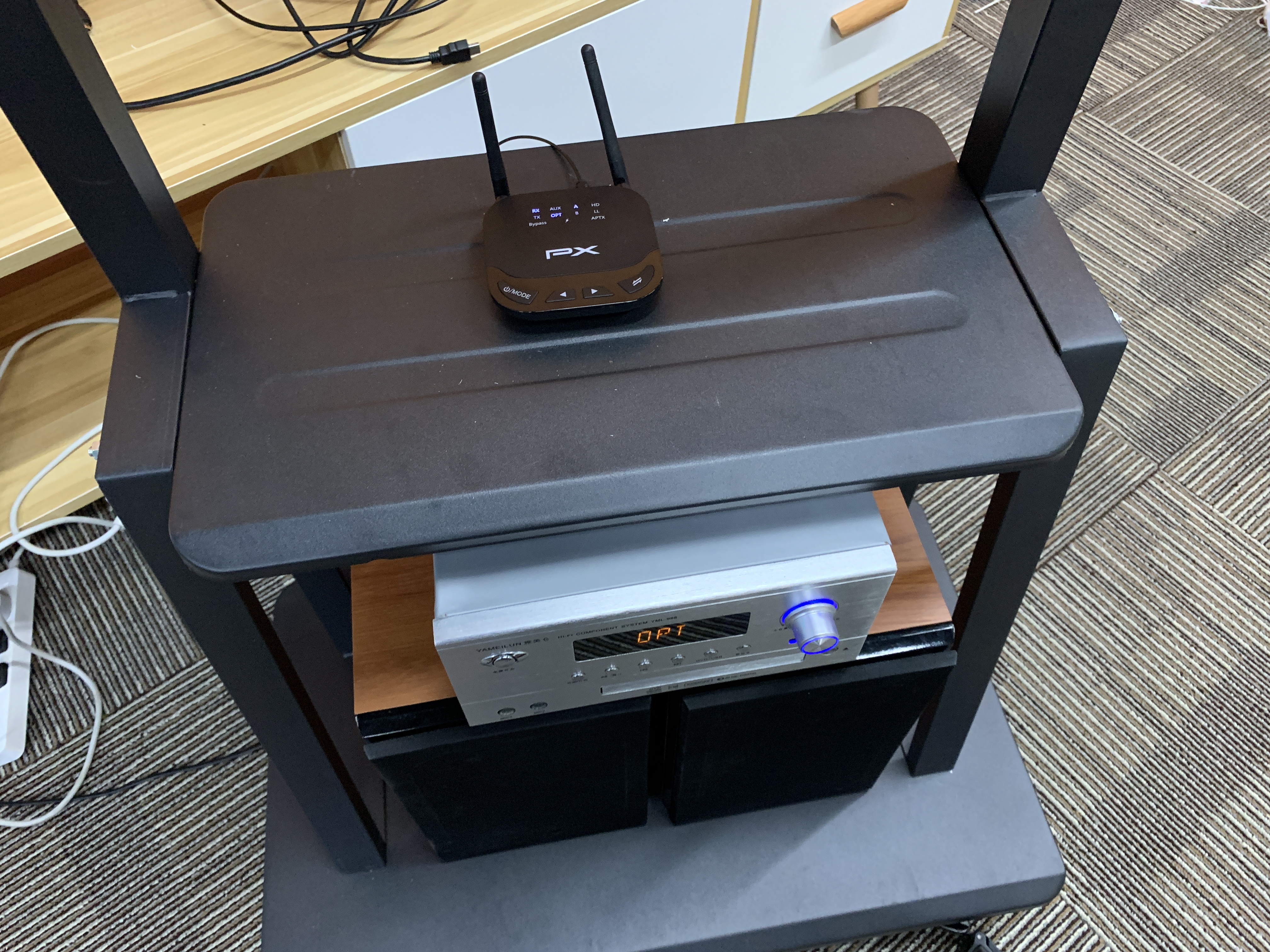 用5.0蓝牙接收器，复活老功放音响，连接电视不充会员无限K歌