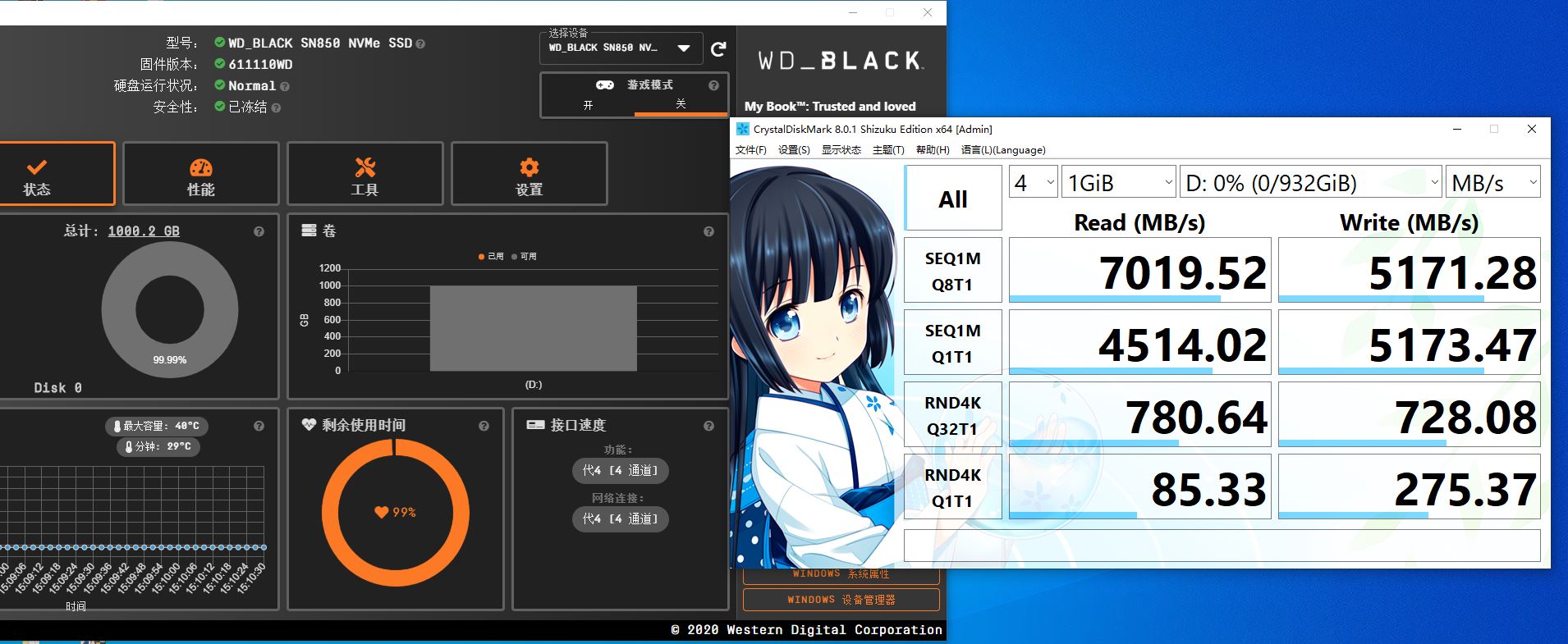 西部数据WD_BLACKSN8501TB固态硬盘开箱试玩