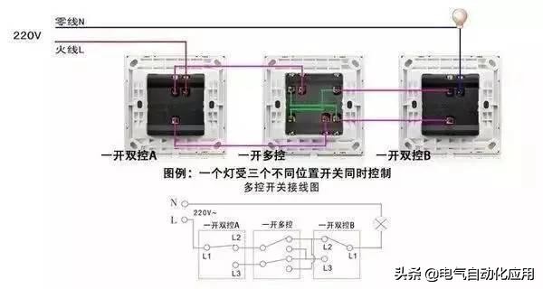 三控开关5个接线孔怎样接线,4个接线的点火开关接线视频