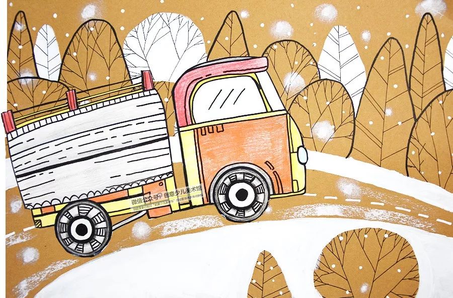 儿童画公路创意画,创意汽车儿童画图片大全集