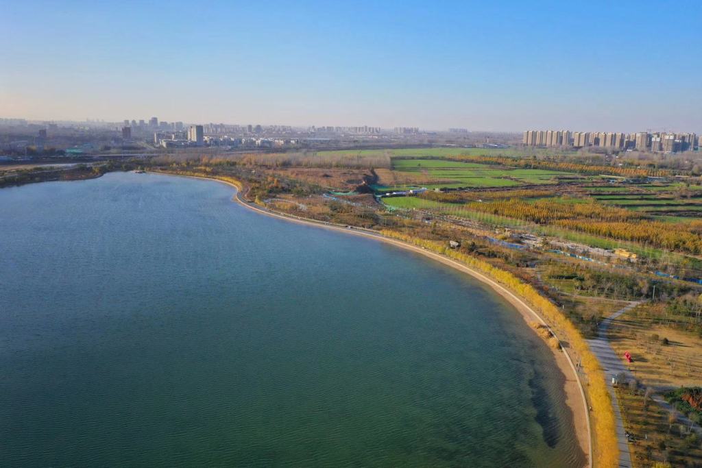 郑州象湖冬天图片,郑州象湖航拍视频