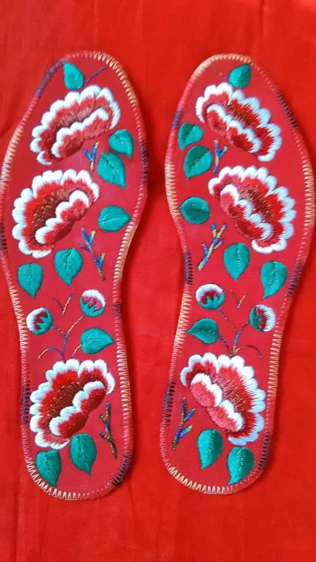 刺绣鞋垫花样各种图案教程,几何鞋垫图案鞋垫绣法