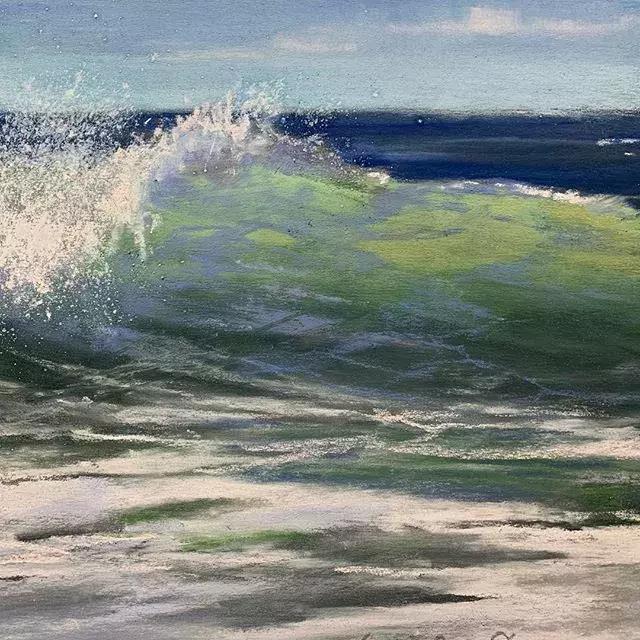 画海浪俯视,画海浪水粉画