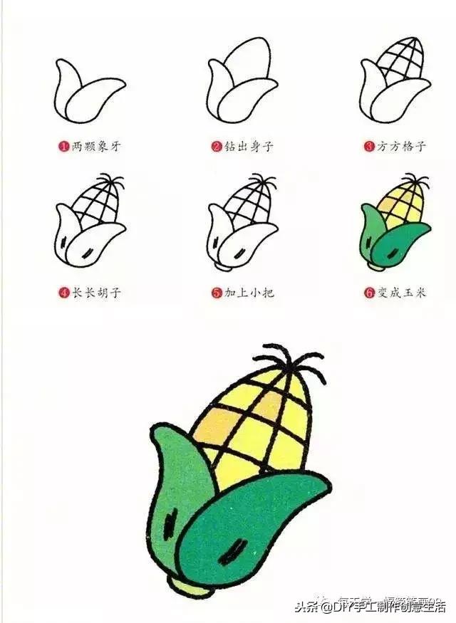 简笔画蔬菜做法,画蔬菜和水果简笔画