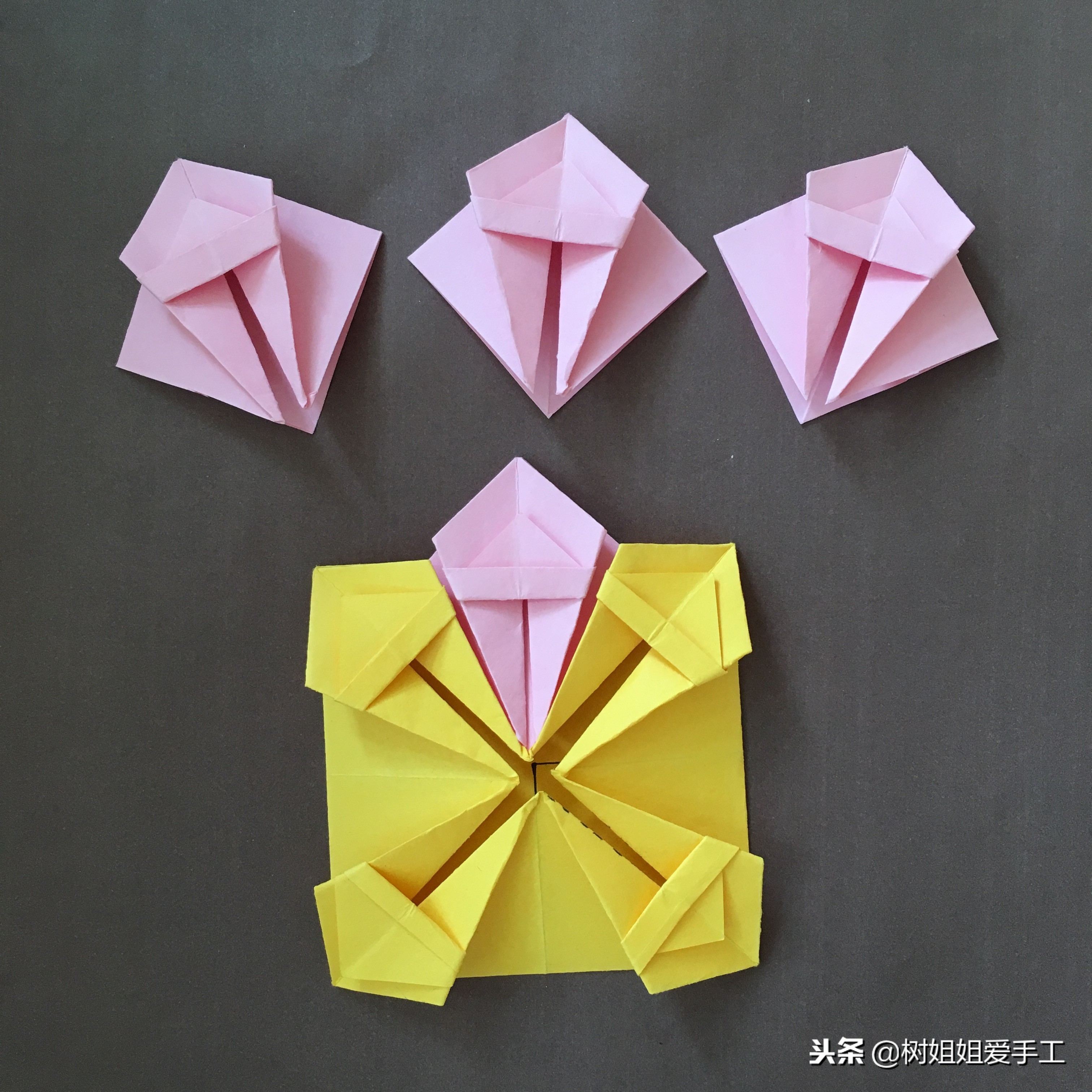 用正方形纸折小花篮,用一张纸折简单漂亮的花篮慢动作