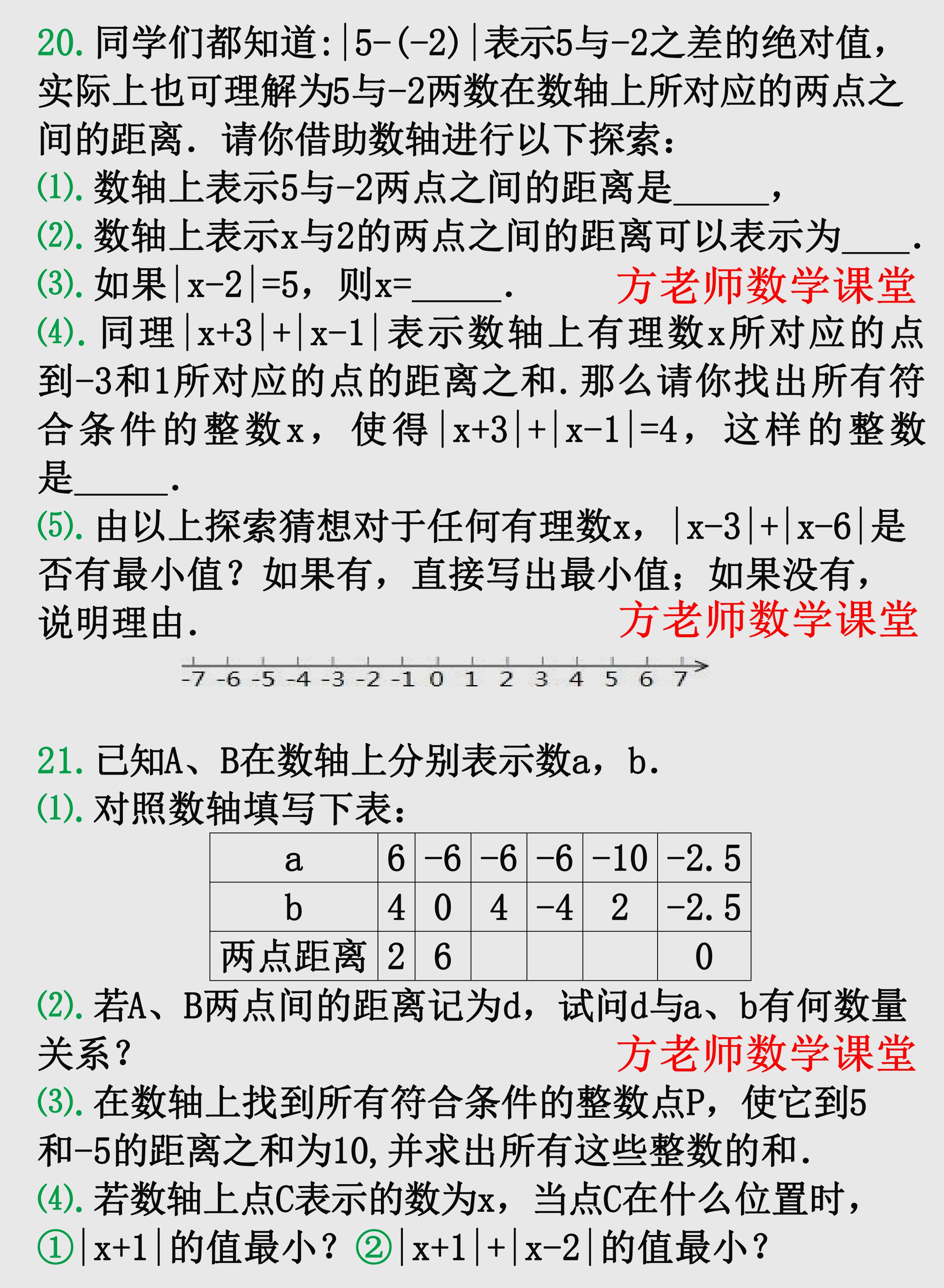 初中有理数绝对值最小值题型,有理数运算技巧培优题讲解