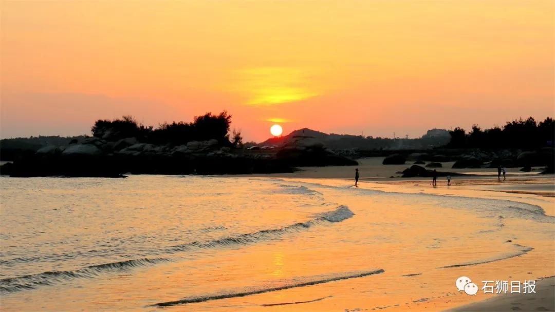 一片美丽的沙滩,石狮最美海滩