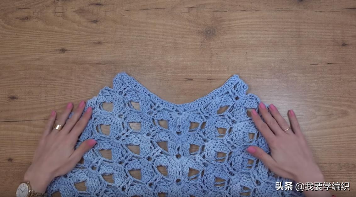 最新款钩披肩花样连接教程,简单易学钩披肩花样