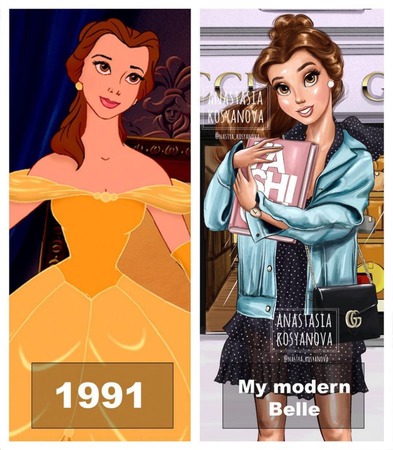 画家笔下的公主：灰姑娘爱Chanel、贝儿爱Gucci，她们都成为网红