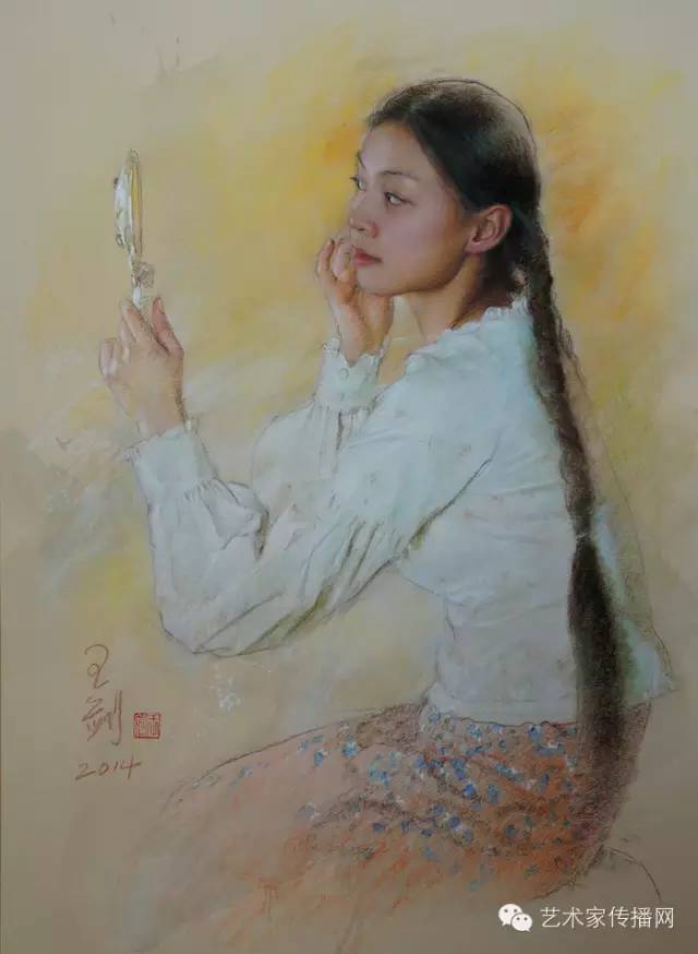 王剑的绘画作品欣赏,画家王剑粉笔画作品欣赏