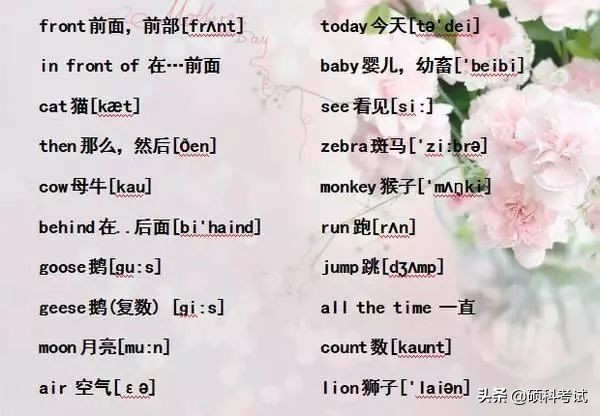 小学六年级单词音标复习,小学1-6年级必考词语