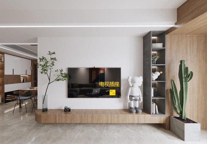 水电效果图怎么制作,客厅电视背景墙水电布线