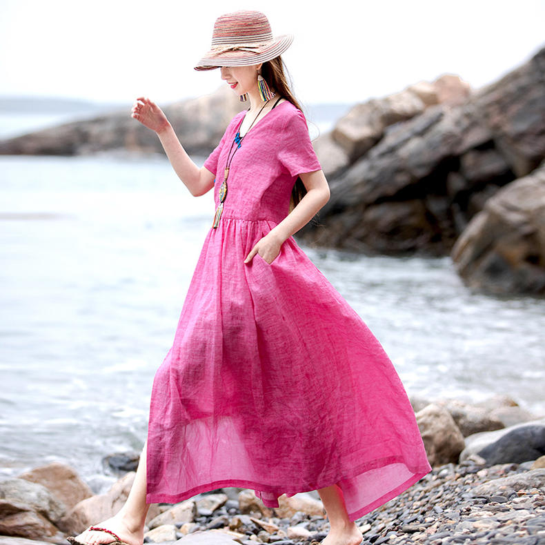 棉麻连衣裙来袭,舒爽透气,让你清凉一夏
