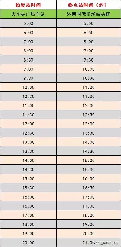 济宁到济南遥墙机场大巴时刻表,济南汽车总站到机场大巴车时刻表