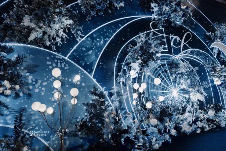 星空主题婚礼极简主义,森系主题加星空元素的婚礼