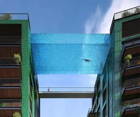 世界最大悬空透明玻璃泳池,高空玻璃无边际泳池