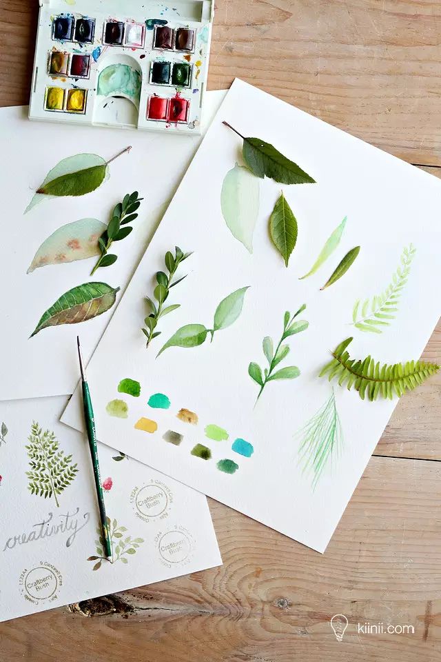 水彩写实草丛画法简单,秋叶彩绘技巧