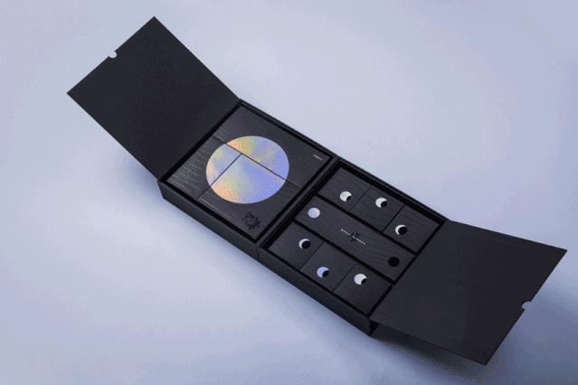 月饼礼盒港风包装设计图,白银月饼瓦楞纸礼盒包装设计