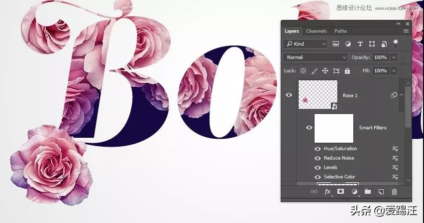 ps教程素材图片,ps教学制作漂亮的鲜花艺术字