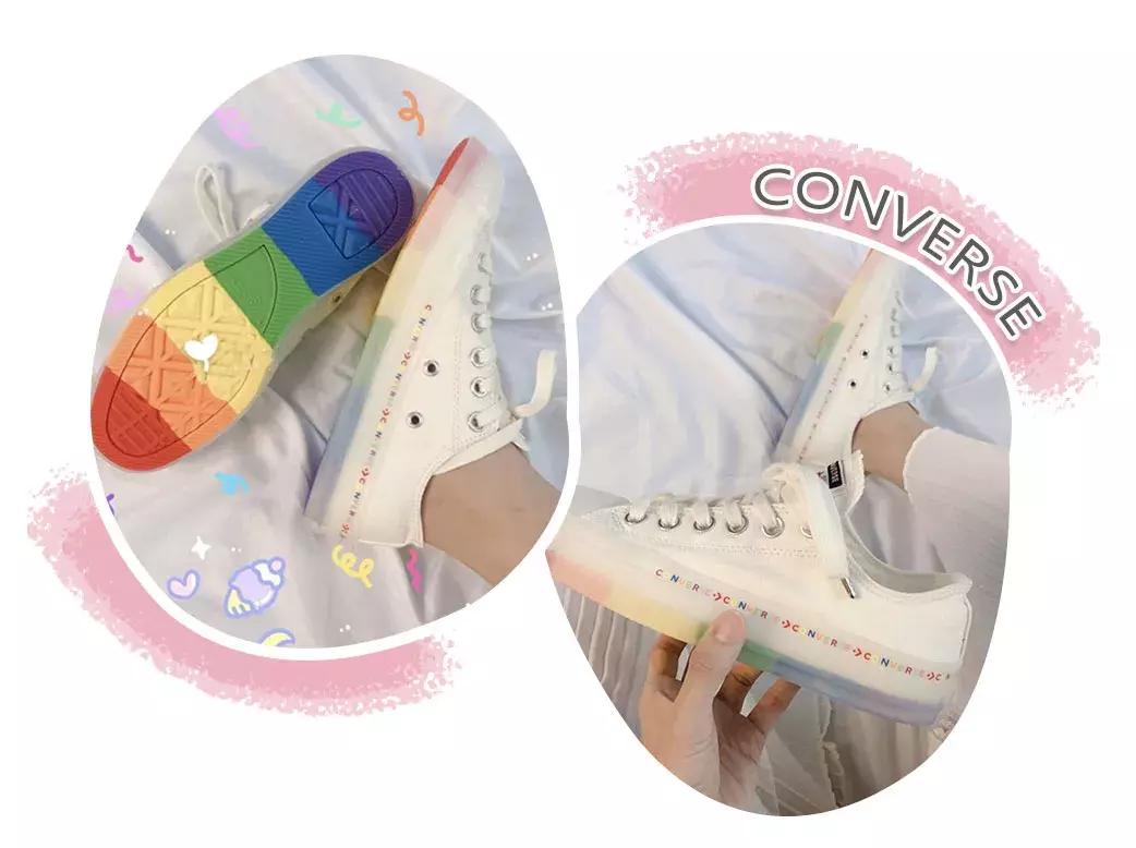 匡威新款2023白色婚鞋,匡威1970s彩虹限定