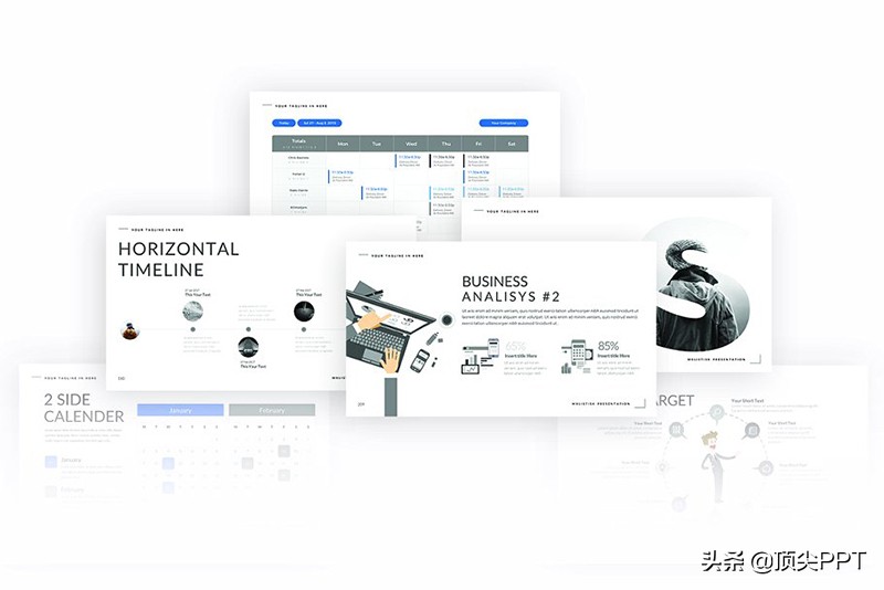 国外货，321页，极致简约PPT