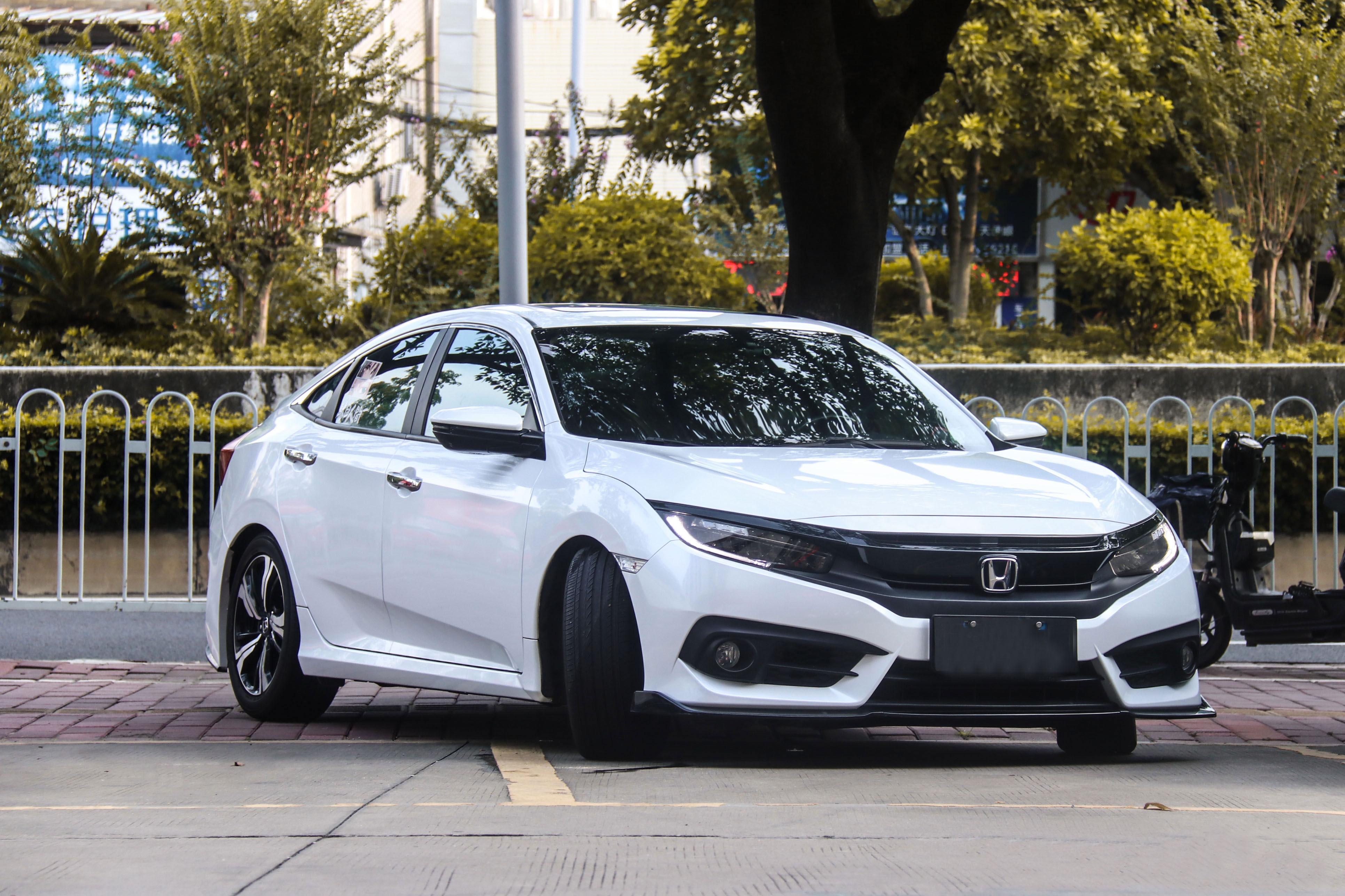 思域钻石星空白魅蓝改色案例,思域琉璃金粉改色膜