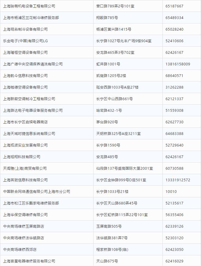 上海家电24小时上门维修价格表,上海阿兵家电维修电话