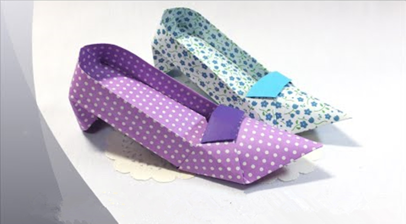 折纸高跟鞋8岁小孩能穿的,一二三年级女生高跟鞋折纸教程