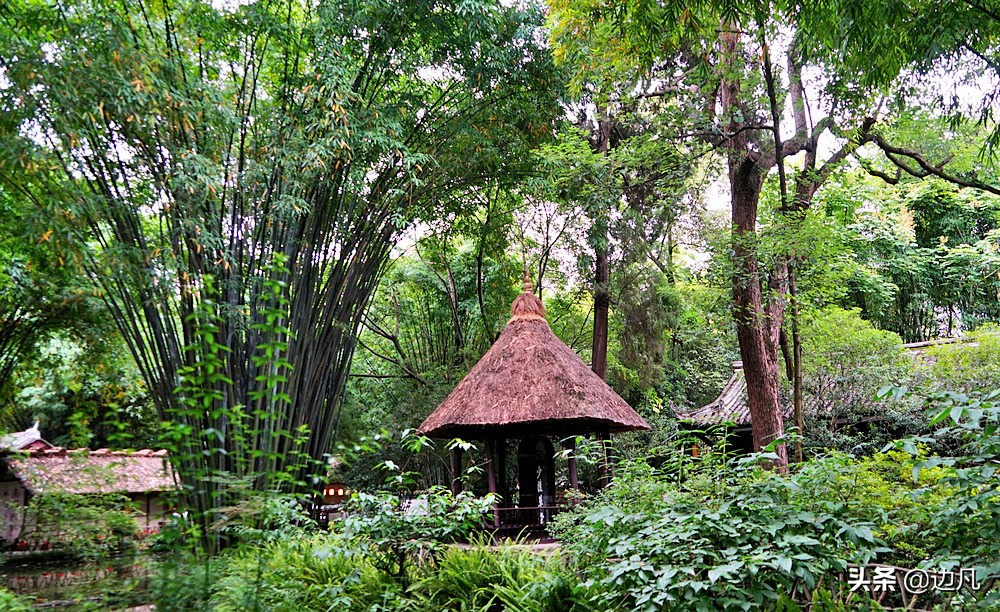 浣花溪畔的杜甫草堂古朴清雅,杜甫草堂秀丽幽静