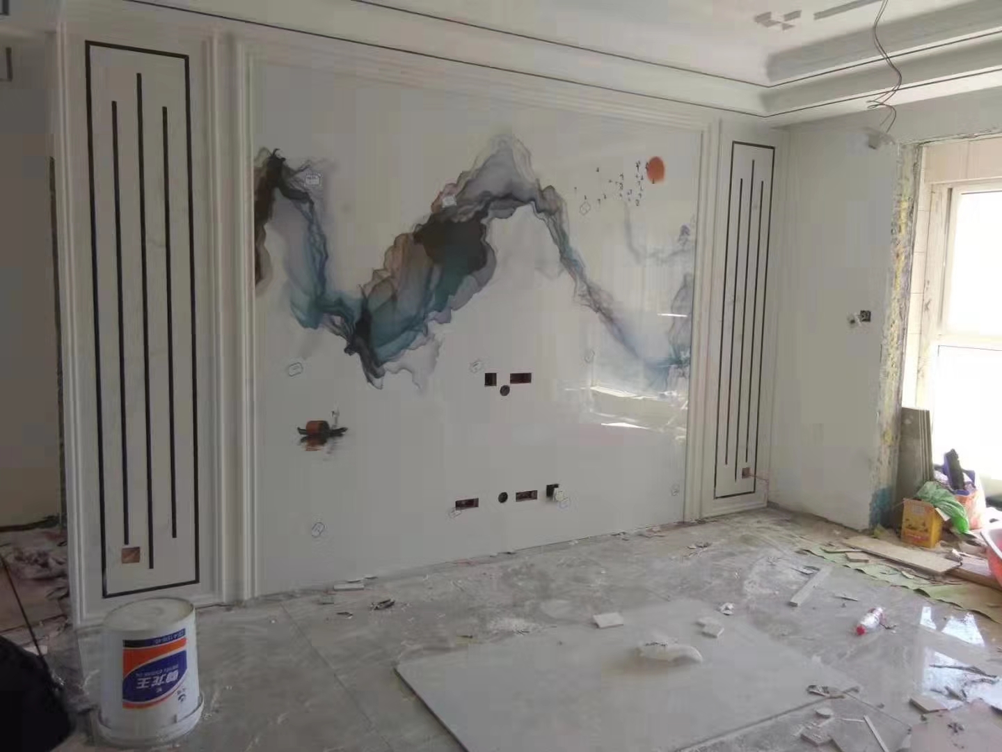 石材背景墙瓷砖颜色搭配效果图,极简大理石瓷砖背景墙效果图