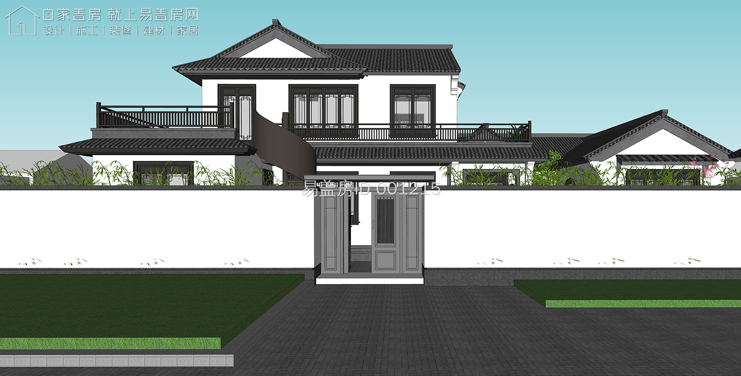 带地下室的二层农村小院别墅,简单大气带庭院的二层乡下房屋