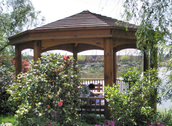 承德防腐木仿古六角凉亭多少钱,保定防腐木仿古六角凉亭多少钱