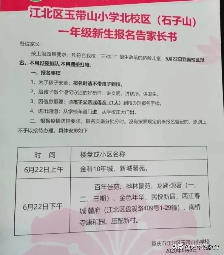 江北区17所学校划片汇总,2020江北区中学划片