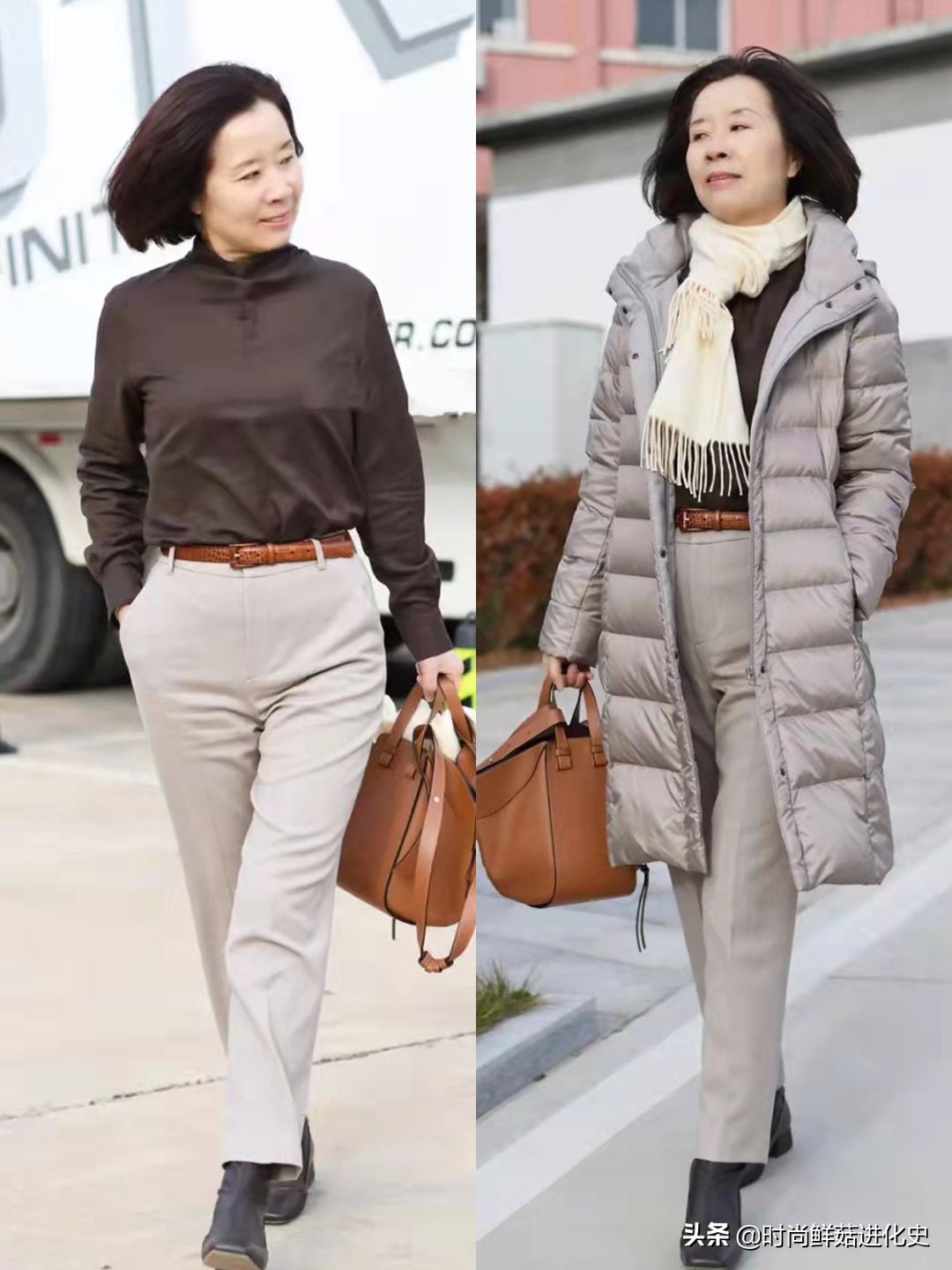 放弃你的“小黑裤”吧!今秋“卡其灰裤”火了,五六十岁穿更时髦