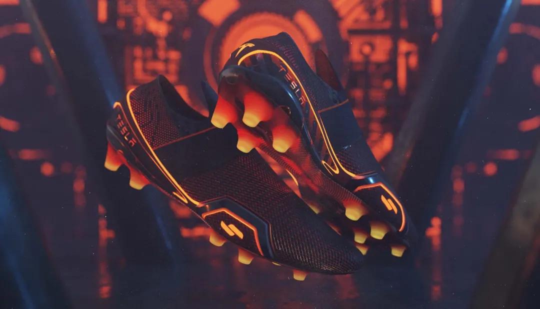 科技感特斯拉发光运动鞋,特斯拉创意足球