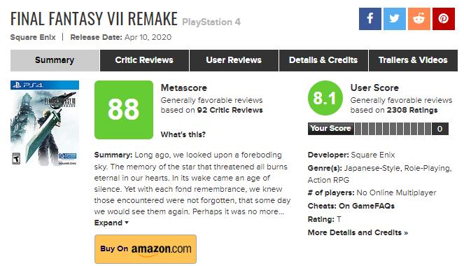 最终幻想7重制版变成动作游戏了,最终幻想7重制版同类型游戏