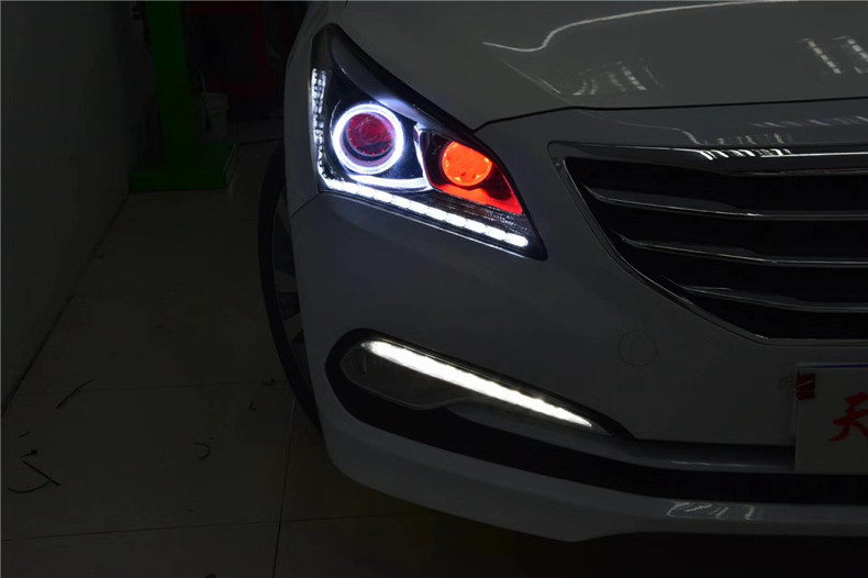 现代名图改led近光灯多少钱,现代名图改灯效果图