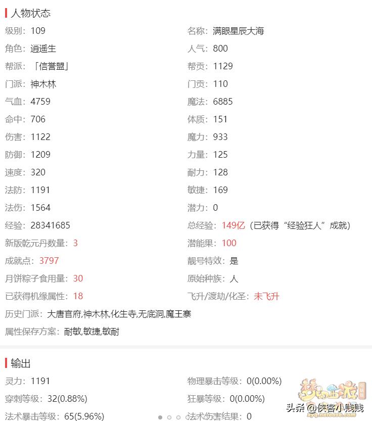 109神木林面板属性多少合格,藏宝阁100块钱的号靠谱吗