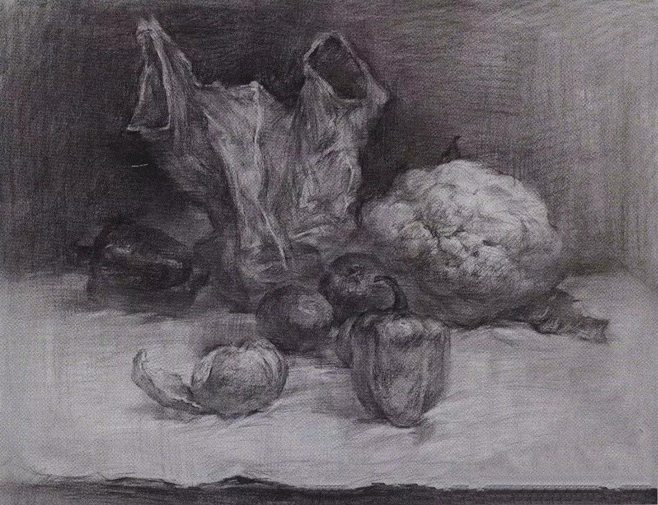 西安美术学院附中静物素描,西安美术学院素描真题