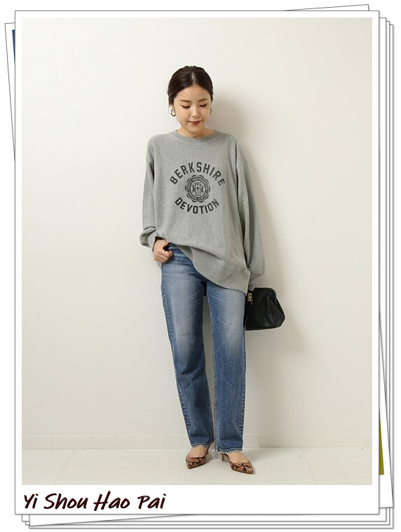 无帽灰色卫衣怎么搭配才好看,灰色无帽卫衣穿搭图片